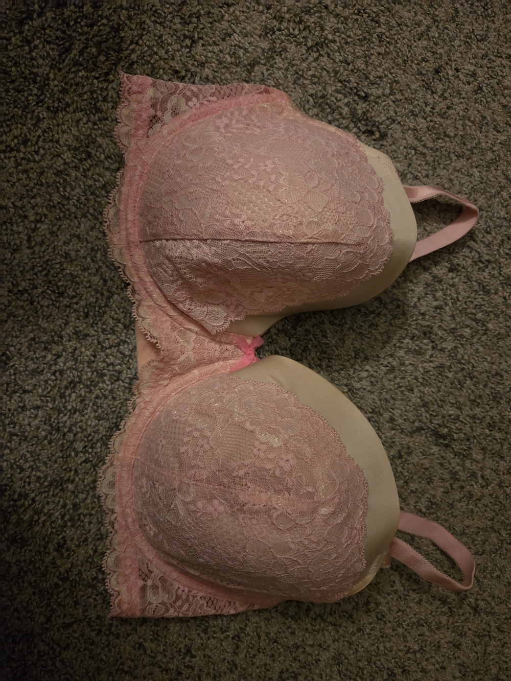 Victoria's Secret Pink Lace Push-Up Bra with Nude Base